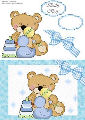 Adorable Baby Boy Teddy with Toy's