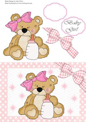 Adorable Baby Girl Teddy with Baby Bottle