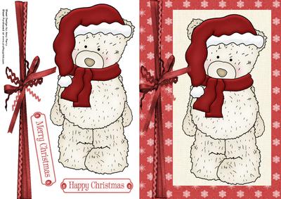 Gorgeous Teddy with Dark Red Hat & Scarf
