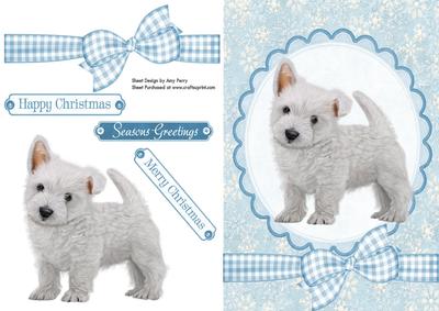Cute Christmas Westie Puppy
