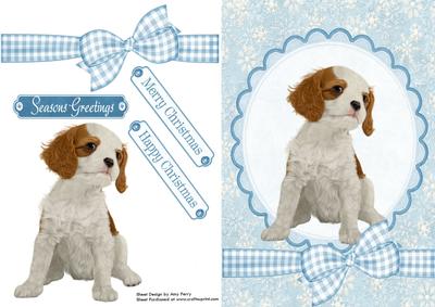 Cute Christmas Cavalier Puppy