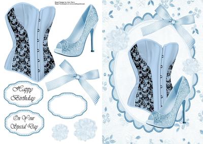 Lovely Light Blue Corset & Shoe