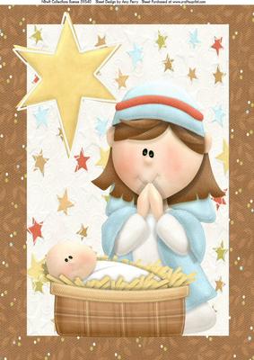 Mother Mary & Baby Jesus A4