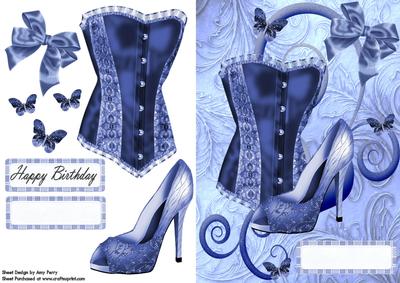 Navy Blue Corset & Ladies Shoe