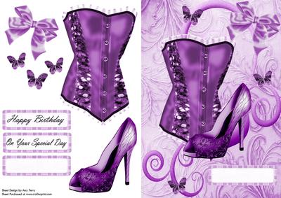Purple Ladies Corset with Purple Shoe