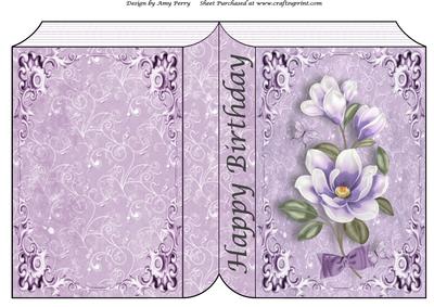 Beautiful Lilac Flower Bunch Book Card