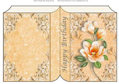 Beautiful Orange Flower Bunch Book Card