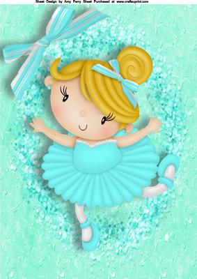 Lovely Blonde Ballerina in Aqua Dress A4