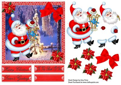Santa with His Little Bird Cage Topper