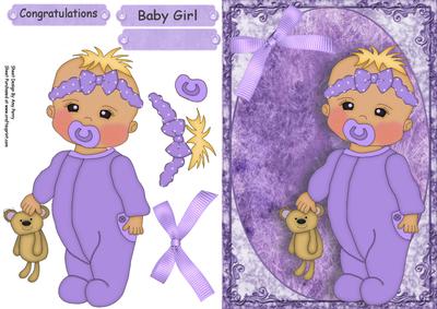 Lovely Baby Girl in Lilac Baby Grow