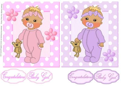 Pink & Lilac Baby Girl Toppers