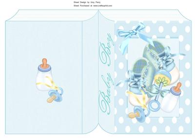 Blue Baby Boy Bit's & Bob's Book Card