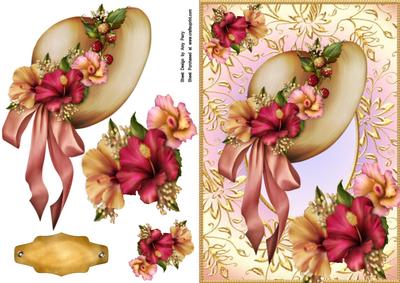 Beautiful Ladies Hat with Flowers & Berries