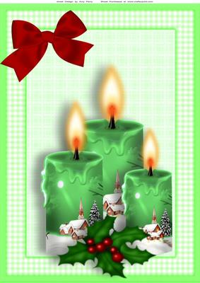 Beautiful Green Christmas Candle's A4
