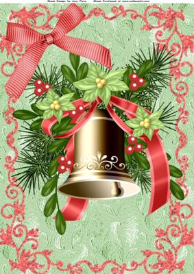 Beautiful Gold Bell with Green Flowers A4