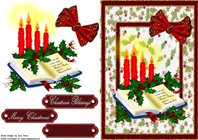 Beautiful White Candle's with Holly