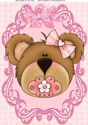 Cute Baby Girl Teddy with Bow & Dummy A4