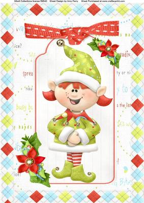 Cute Girl Elf Feeling Jolly A4