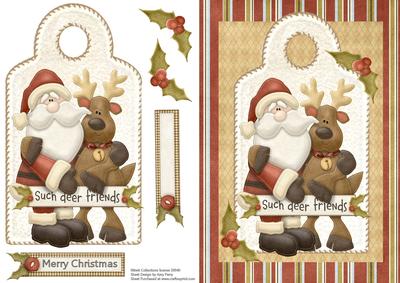 Santa & Reindeer "such Deer Friends"