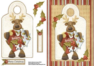 Cute Reindeer with Believe Love Heart