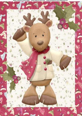 Lovely Reindeer Giving You a Wave A4