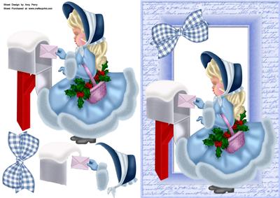 Little Girl Posting Her Letter to Santa
