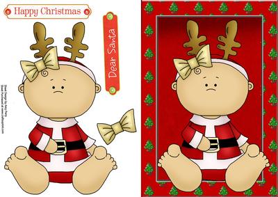 Santa Baby with Reindeer Antlers
