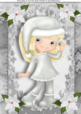 Little Blonde Girl in Silver Outfit A4