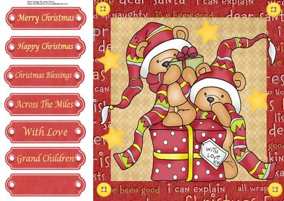 Christmas Teddies in a Box 8x8