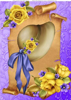 Beautiful Yellow Rose's on Vintage Hat A4
