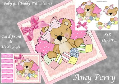 Baby Girl Teddy Bear 8x8 Mini Kit