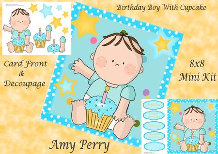 Baby Boy with Cupcake 8x8 Mini Kit