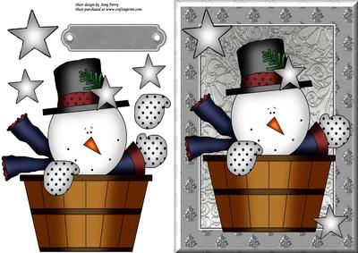 Lovely Snowman in Barrel