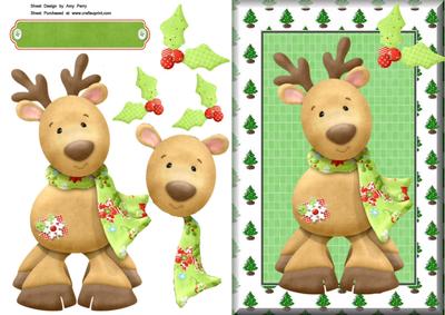 Reindeer with Scarf in Christmas Tree