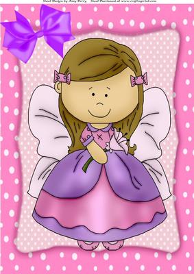 Pretty Purple & Pink Fairy A4