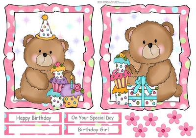 Cute Teddy Bears with Cakes & Presents Toppers