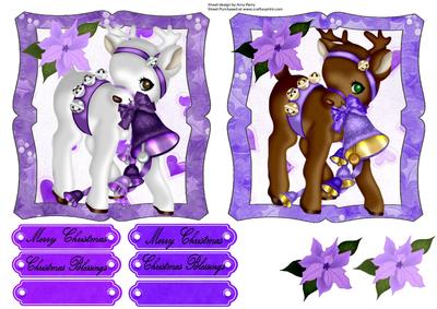 Lovely Lilac & Purple Reindeer Toppers