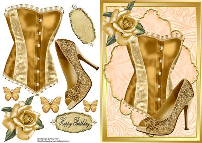 Beautiful Gold Corset & Shoe
