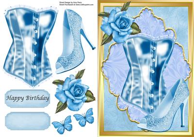 Beautiful Pale Blue Corset & Shoe
