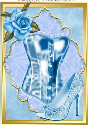 Beautiful Pale Blue Corset & Shoe A4
