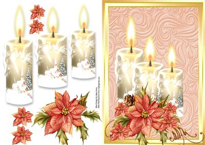 Beautiful Cream Candles with Flowers