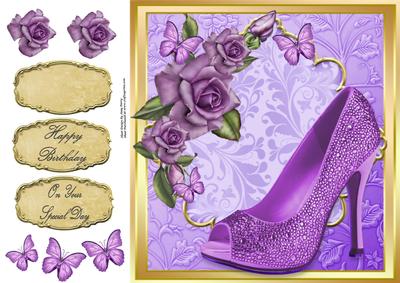 Beautiful Lilac Shoe & Roses's 8x8