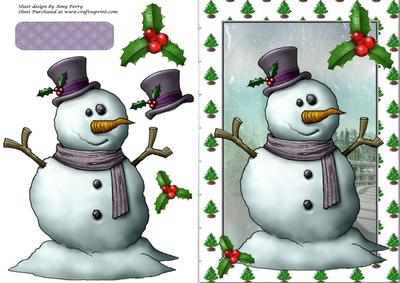 Lovely Snowman with Holly