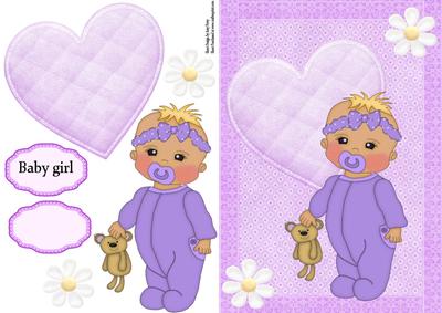 Cute Little Girl in Purple Baby Grow