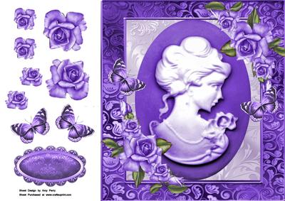 Beautiful Purple Cameo 8x8