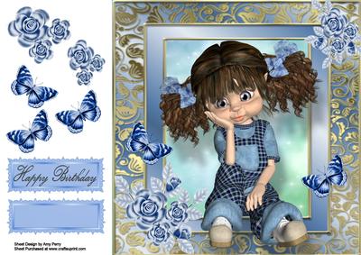 Cute Blue Kiki Girl 8x8