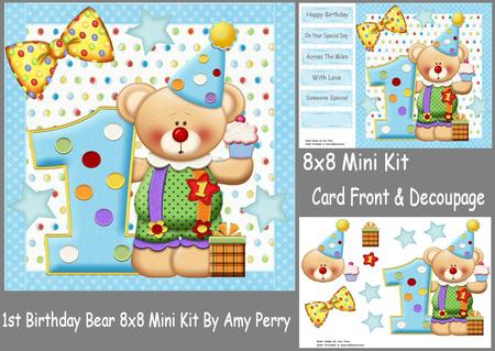 1st Birthday Bear 8x8 Mini Kit