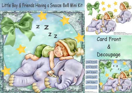Little Boy & Friends Having a Snooze 8x8 Mini Kit
