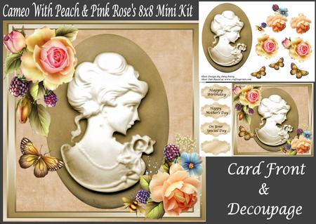 Cameo with Peach & Pink Rose's 8x8 Mini Kit