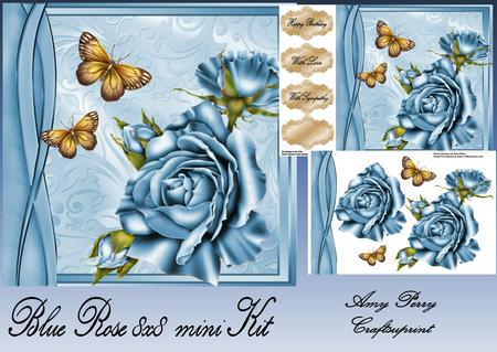 Blue Roses 8x8 Mini Kit